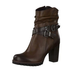 Marco Tozzi PREMIO 2-2-25459-35 Damen Stiefelette Elegant Leder/Synthetik Braun 327 CAFE ANT. COMB Ankle Boots - Braun