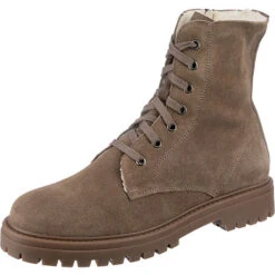 Fashion Leder Schnürboots Velours Winterstiefeletten