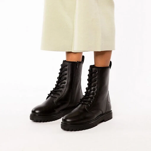 Fashion Warmgefütterte Echtleder Boots Winterstiefeletten – Bild 2