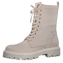 Marco Tozzi Damen Elegante Stiefelette Premio 2-25295-29 Creme 403 Cream Leder Mit MT Feel Ankle Boots - Beige