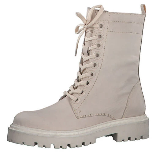 Marco Tozzi Damen Elegante Stiefelette Premio 2-25295-29 Creme 403 Cream Leder Mit MT Feel Ankle Boots - Beige