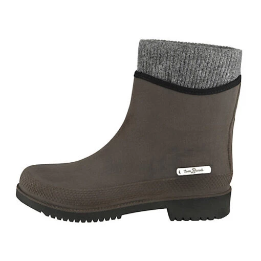 Gummistiefel In Leder-Optik - Stiefel Mit Separatem Innenfutter Braun – Bild 2
