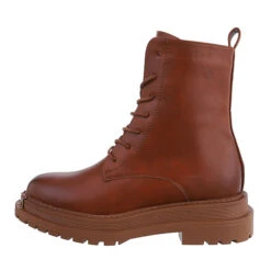 Western- & Bikerboots Lochschnürung, Blockabsatz, Metallisch, Used Look