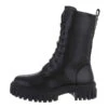 Western- & Bikerboots Lochschnürung, Blockabsatz, Perlen, Kette - Schwarz -Schuh Geschäft 29124396 01