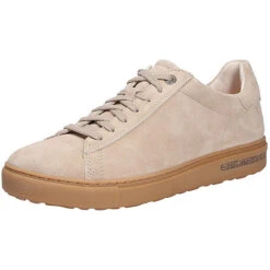 Birkenstock Damen Sportiver Schnürschuh/Sneaker BEND LOW SUEDE LEVE SANDCASTLE Komfort-Halbschuhe - Beige