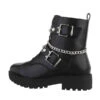 Western- & Bikerboots Lochschnürung, Blockabsatz, Nieten, Perlen - Schwarz -Schuh Geschäft 29245812 01