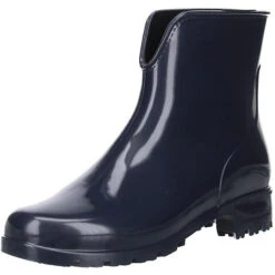 Damen Stiefeletten Gummistiefel Regenschuhe Dunkelblau/anthrazit - Blau